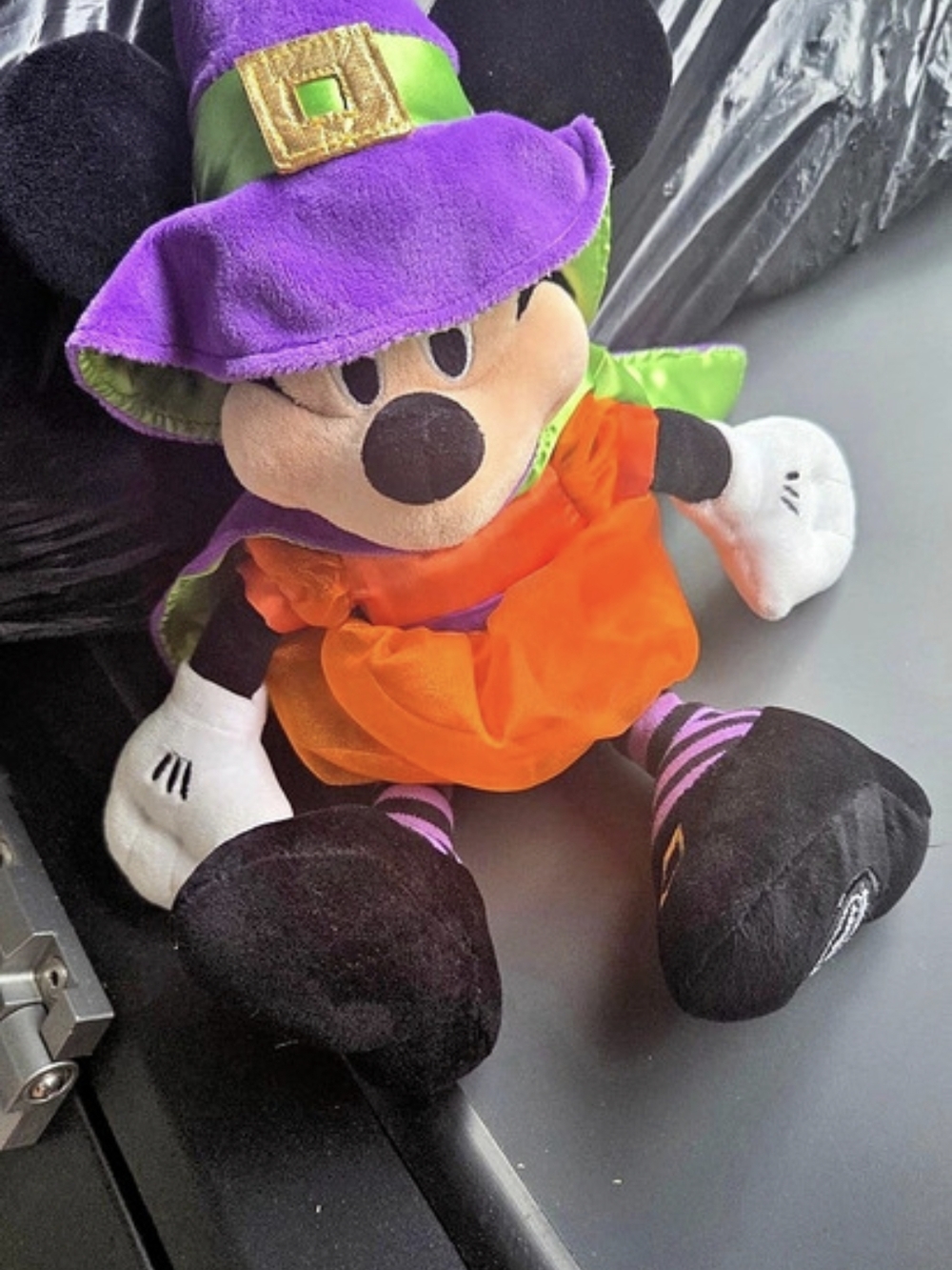 Disney Minnie Mouse Halloween Witch Plush Purple & Orange